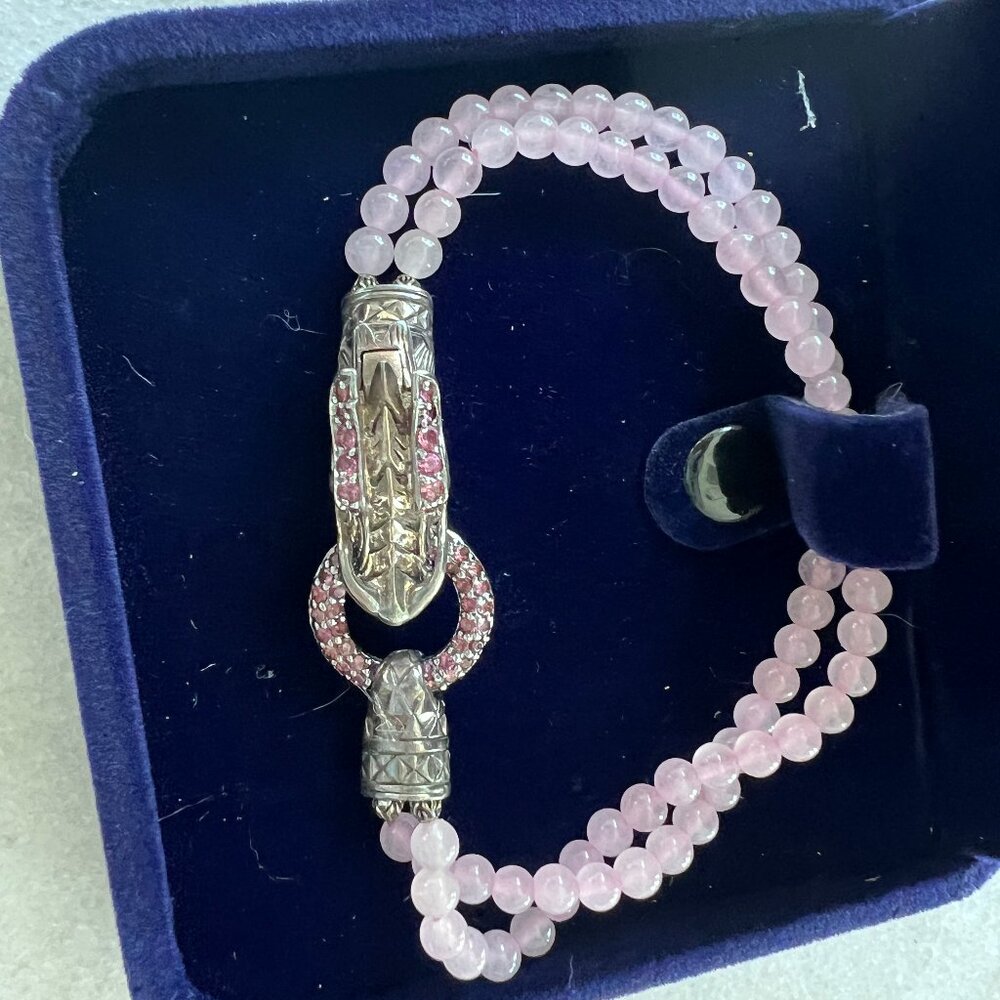 Authentic John Hardy Pink Beaded Sterling Silver Bracelet – Purchased at John Ha